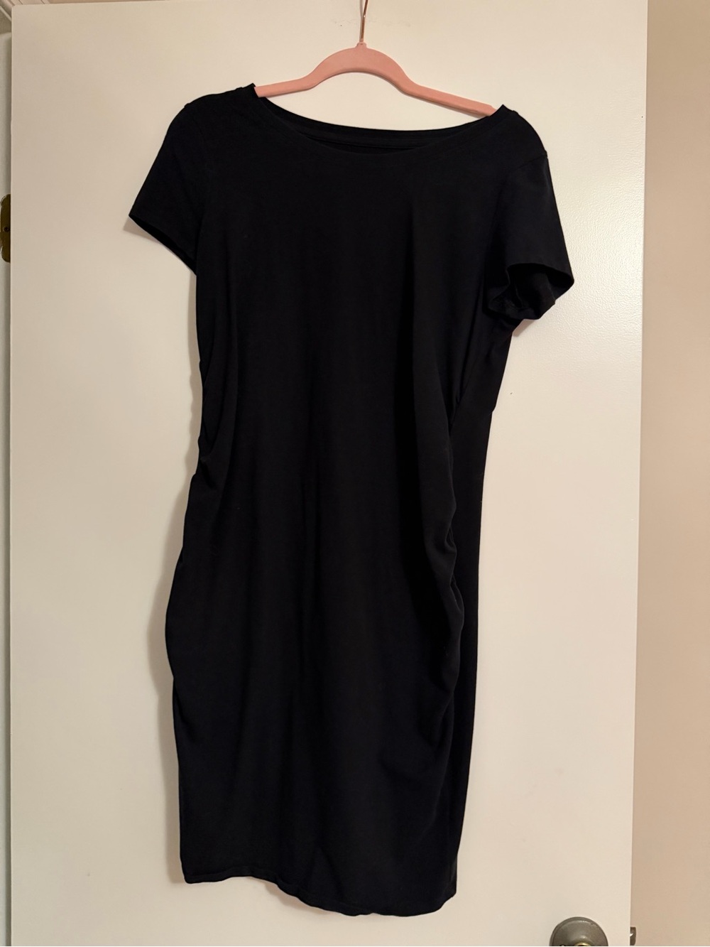 Sonoma Black Short-Sleeve Crewneck Dress.Maternity dress. Flattering & Comfy